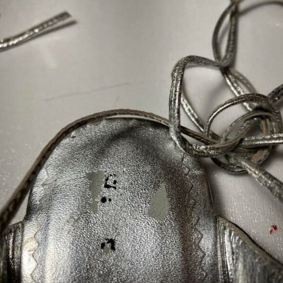 Naughty Monkey Flat Ballet-Style Sequin-Covered Shoes with Ties Size 8.5  EUC - Picture 7 of 11